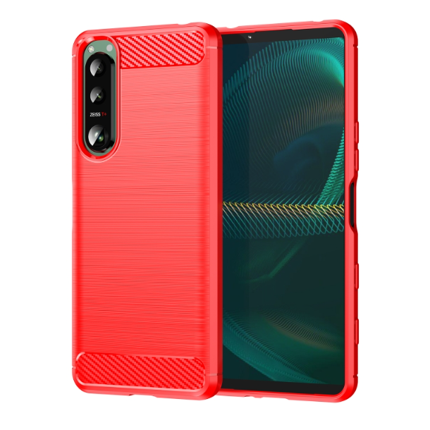 Brushed Texture Carbon Fiber TPU Phone Case - For Sony Xperia 5 III at MosAccessories